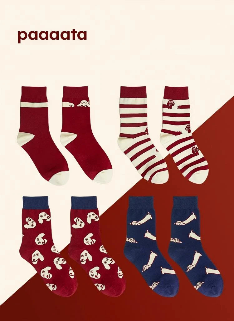 Dachshund Print Crew Socks