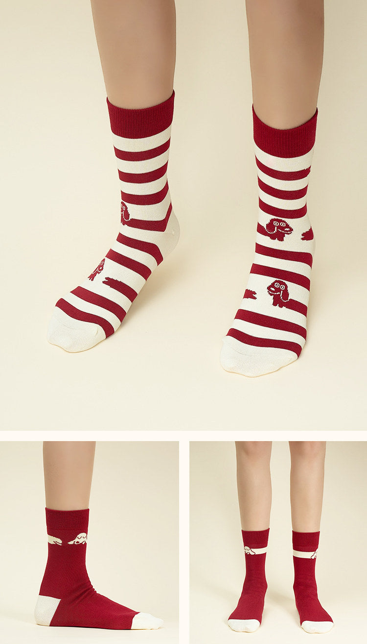 Dachshund Print Crew Socks | 4 Colors