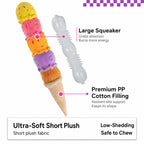 Colorful Ice Cream Plush Squeaky Dog Toy