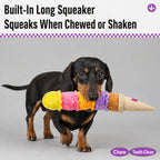 Colorful Ice Cream Plush Squeaky Dog Toy