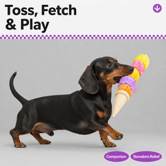 Colorful Ice Cream Plush Squeaky Dog Toy