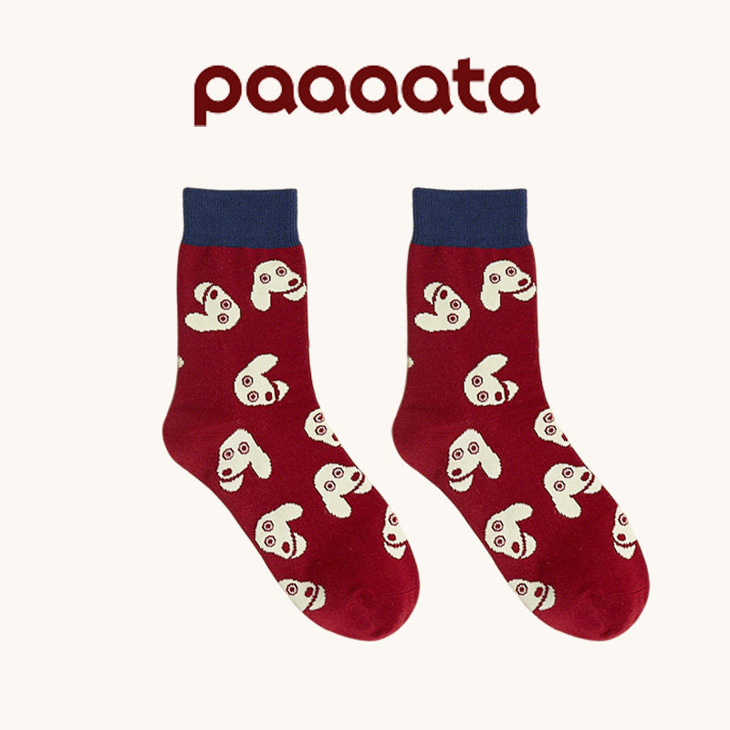Dachshund Print Crew Socks | 4 Colors
