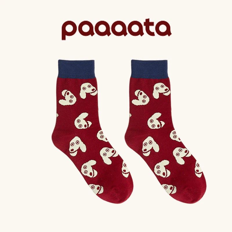 Dachshund Print Crew Socks