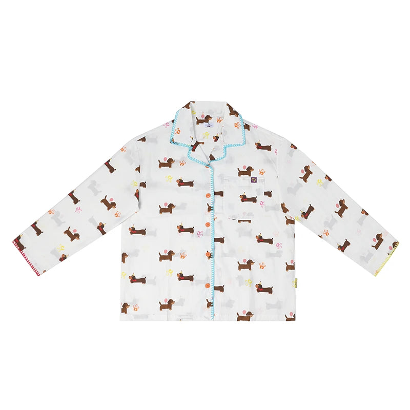 Dachshund Cartoon Print  Pajama Set