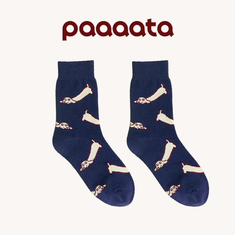 Dachshund Print Crew Socks | 4 Colors