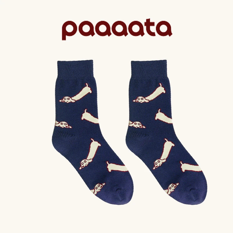 Dachshund Print Crew Socks