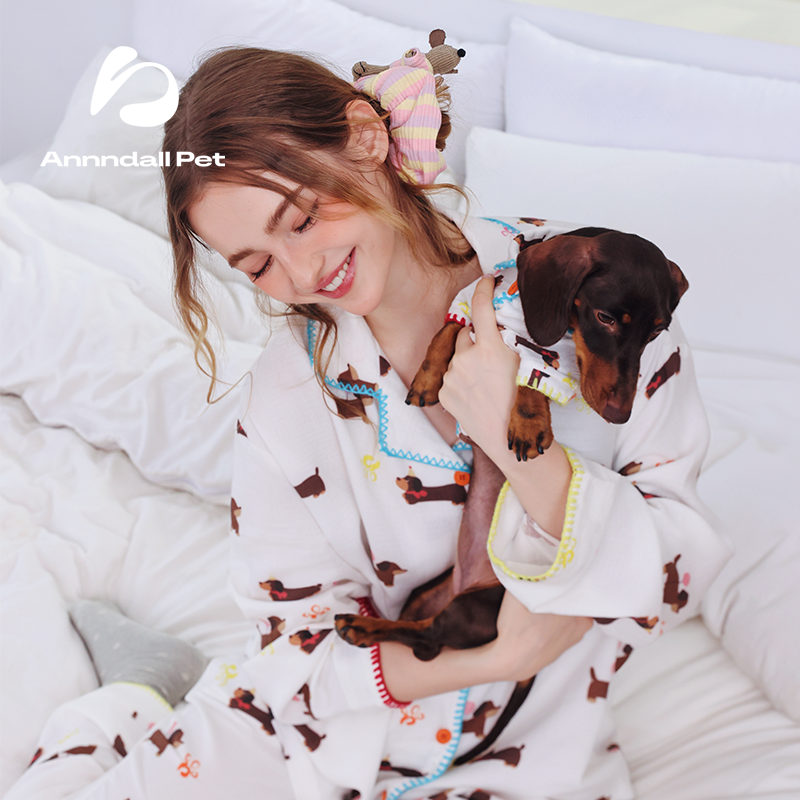 Cute Dachshund Print Pet Pajamas