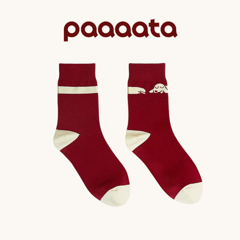 Dachshund Print Crew Socks | 4 Colors