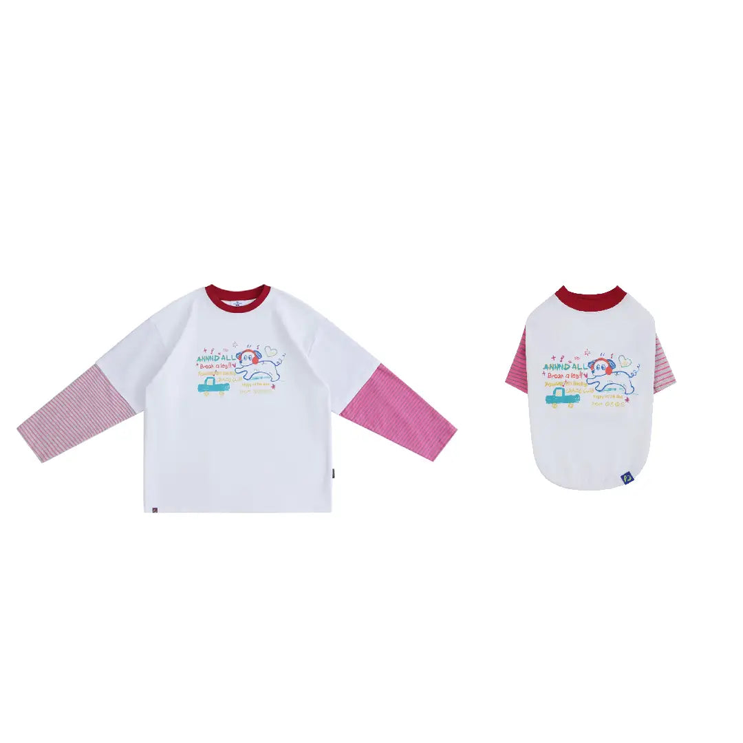 Faux Two-Piece Matching Sweatshirt – Human & Pet
