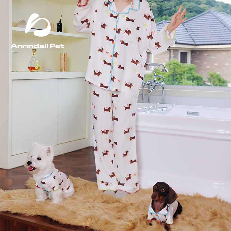 Cute Dachshund Print Pet Pajamas