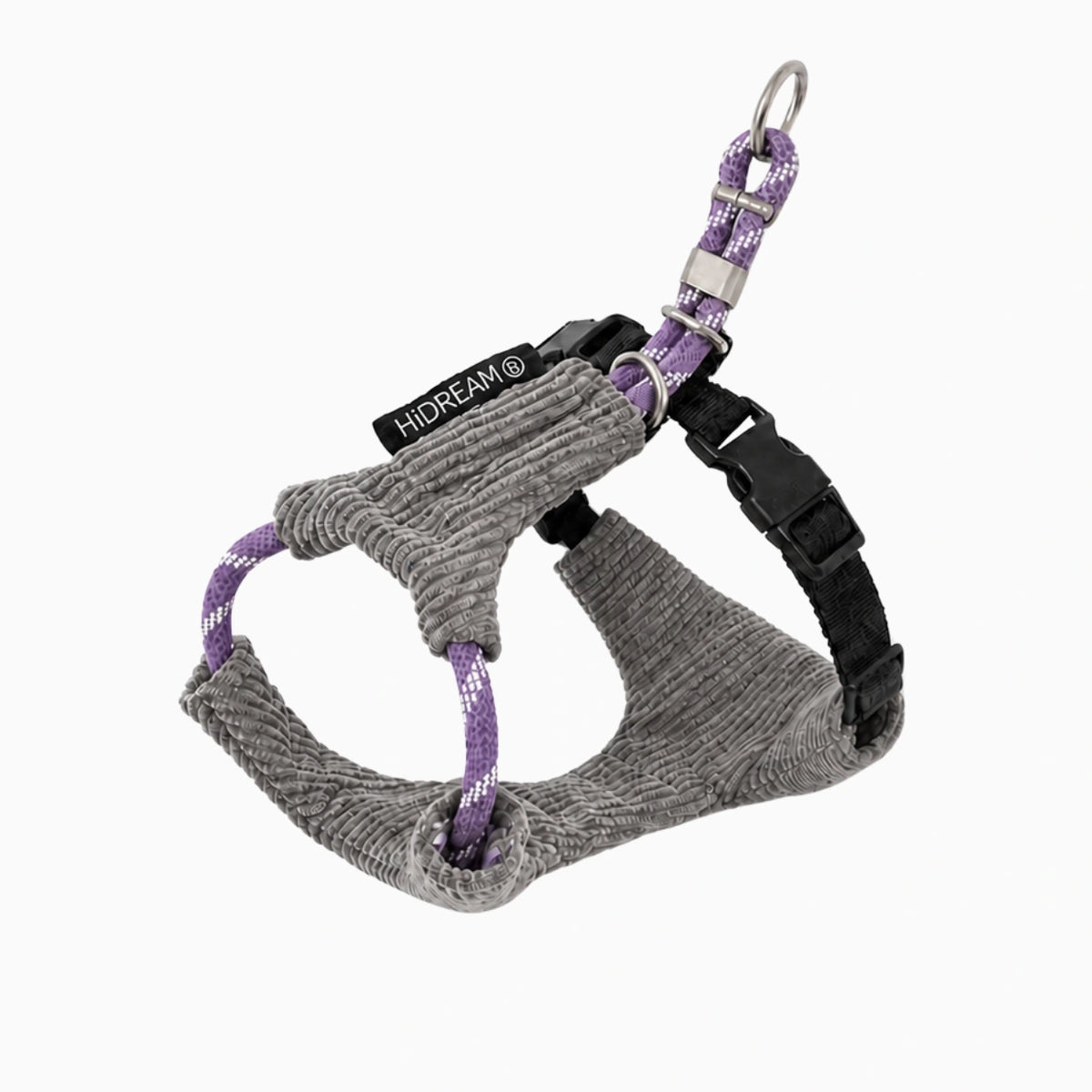 Hidream taupe soft corduroy dachshund harness for deep chests