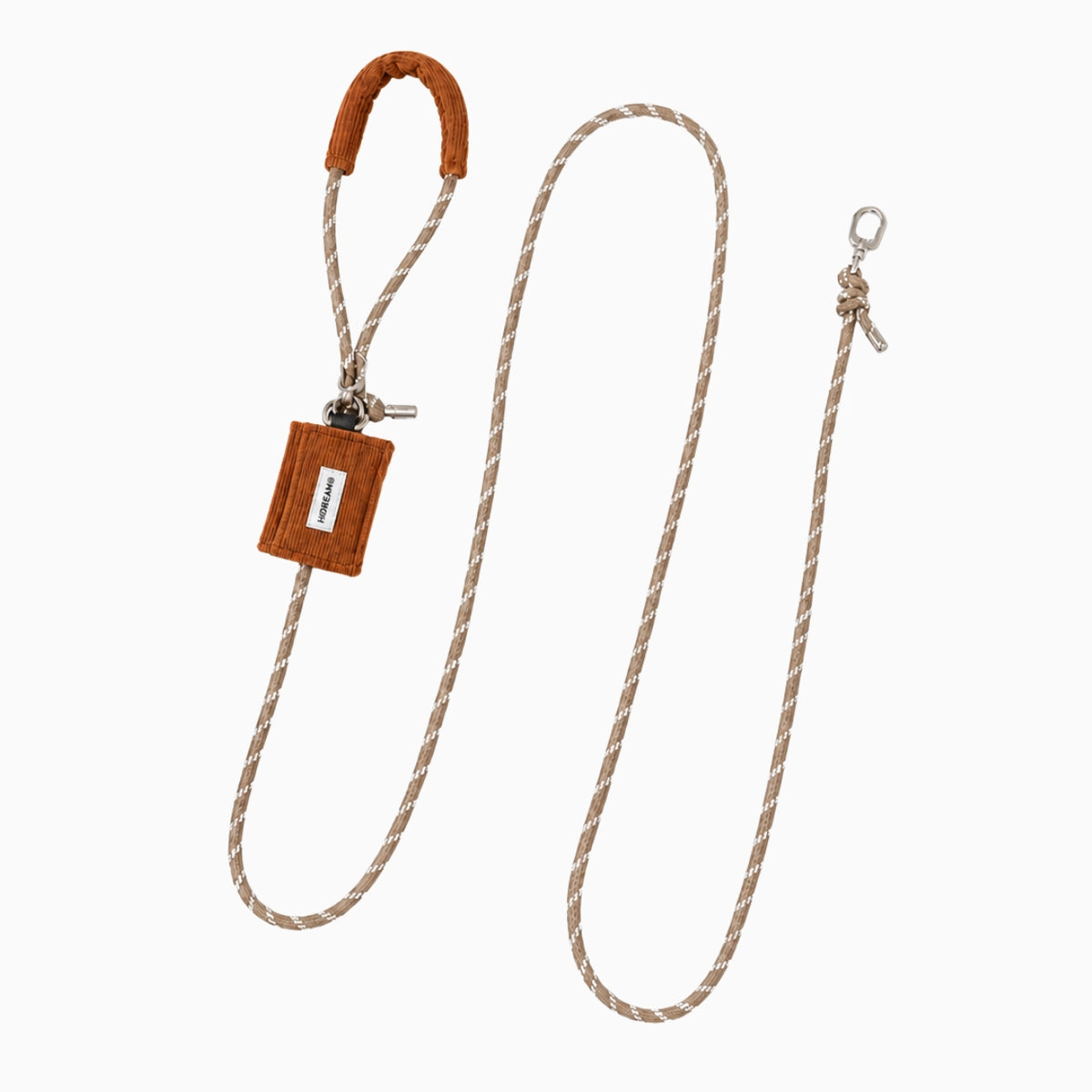 Hidream soft corduroy 3-in-1 hands-free dog leash in brown