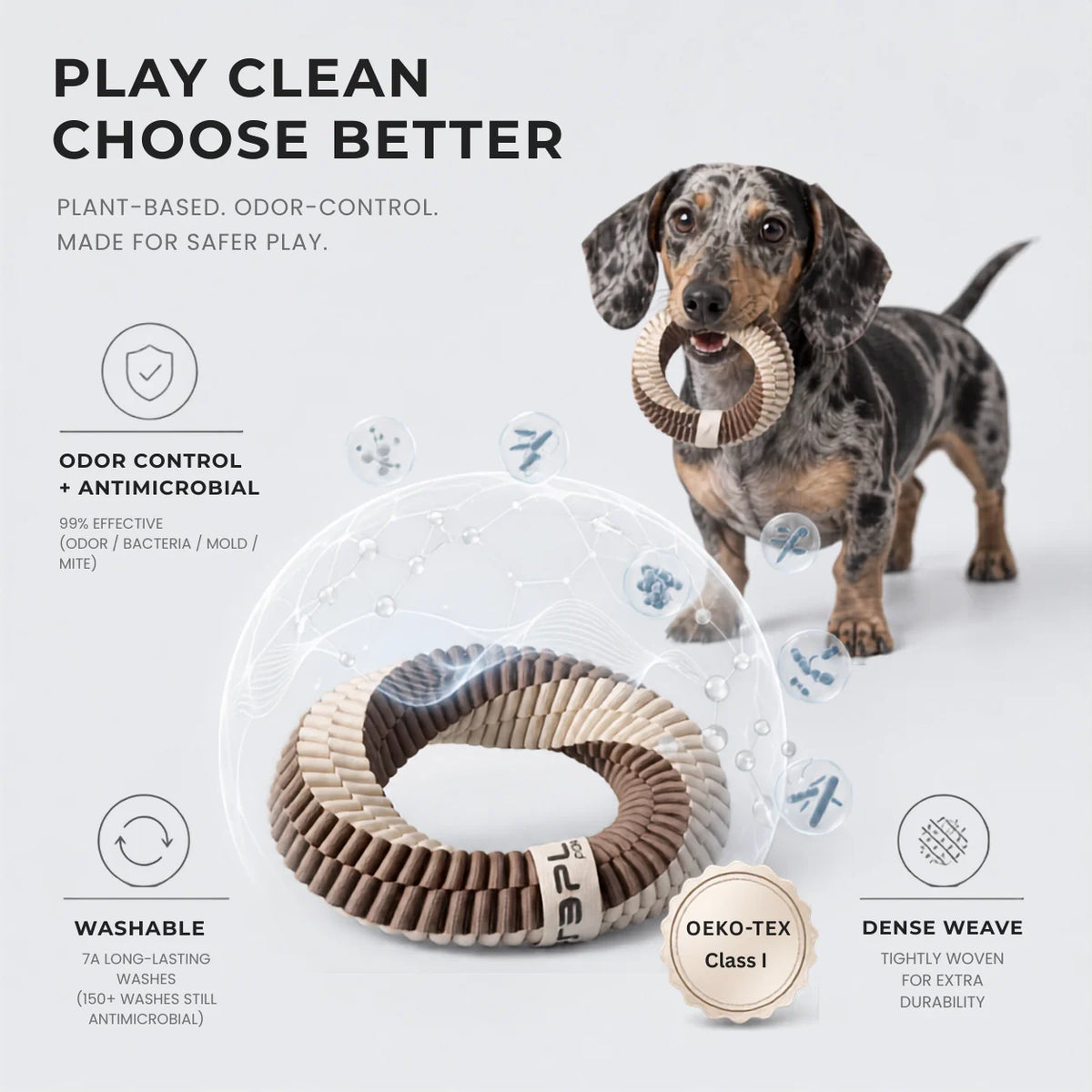 Antibacterial Rope Ring Dog Toy