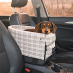 Extra long center console dog car seat for dachshunds and small dogs