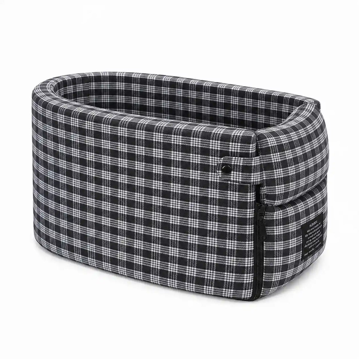 Center console dog car seat secured on car armrest